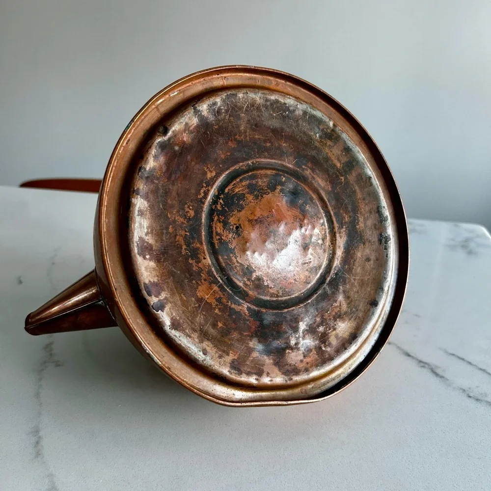 Vintage Copper Teapot with Brass Handle